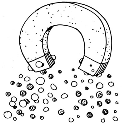 Imán filtrando quinoa